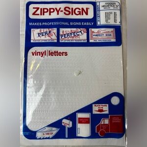 Zippy-Sign Vinyl Letters-White 1/4” Caps and Numbers
